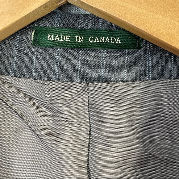 Lauren Ralph Lauren Wool Blazer Men’s Size 42R Grey Pinstripes Woolmark Canada - Picture 12 of 14